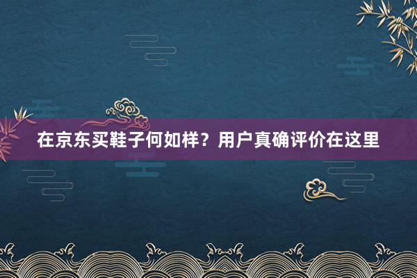 在京东买鞋子何如样？用户真确评价在这里